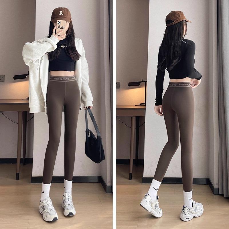 German Velvet High-waisted Letter Shark Pants Keep Warm In Autumn and Winter, Wear Cold-proof and Thin Leggings for Women