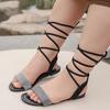 Fashion Girls Gladiator Flats Lace Glass Slipper Sandal Plus Size 36 Zapatos De Niña girl shoes