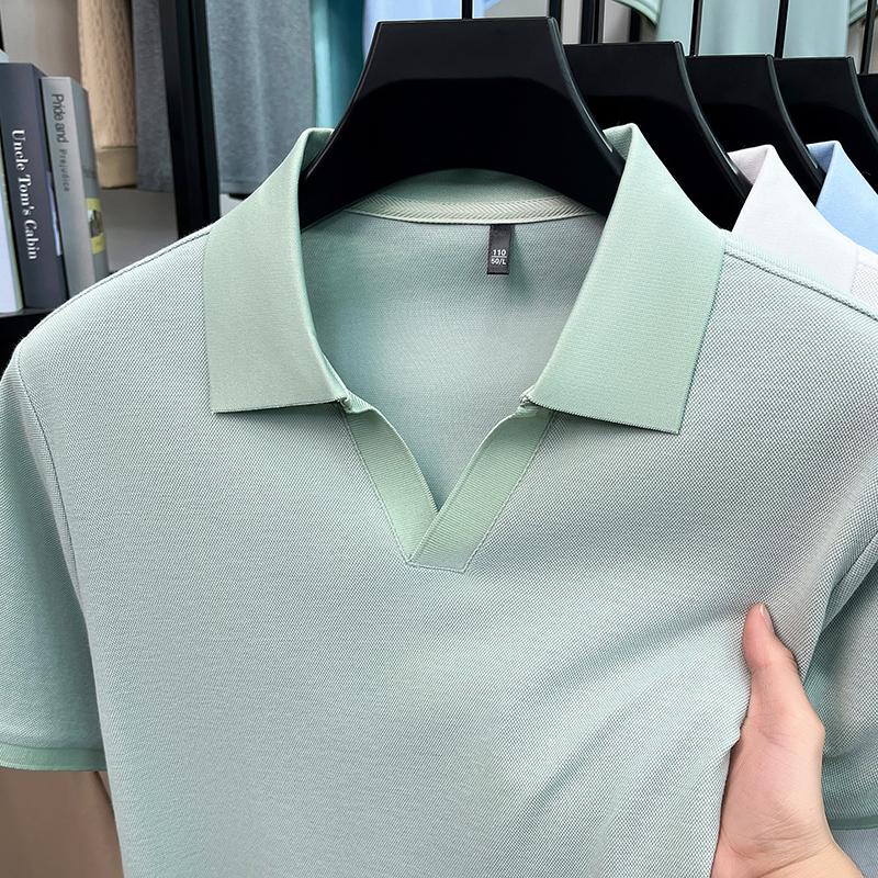 Polo Shirts for Men Short Sleeve V Neck Polo Lightweight Summer Casual Polo Shirts