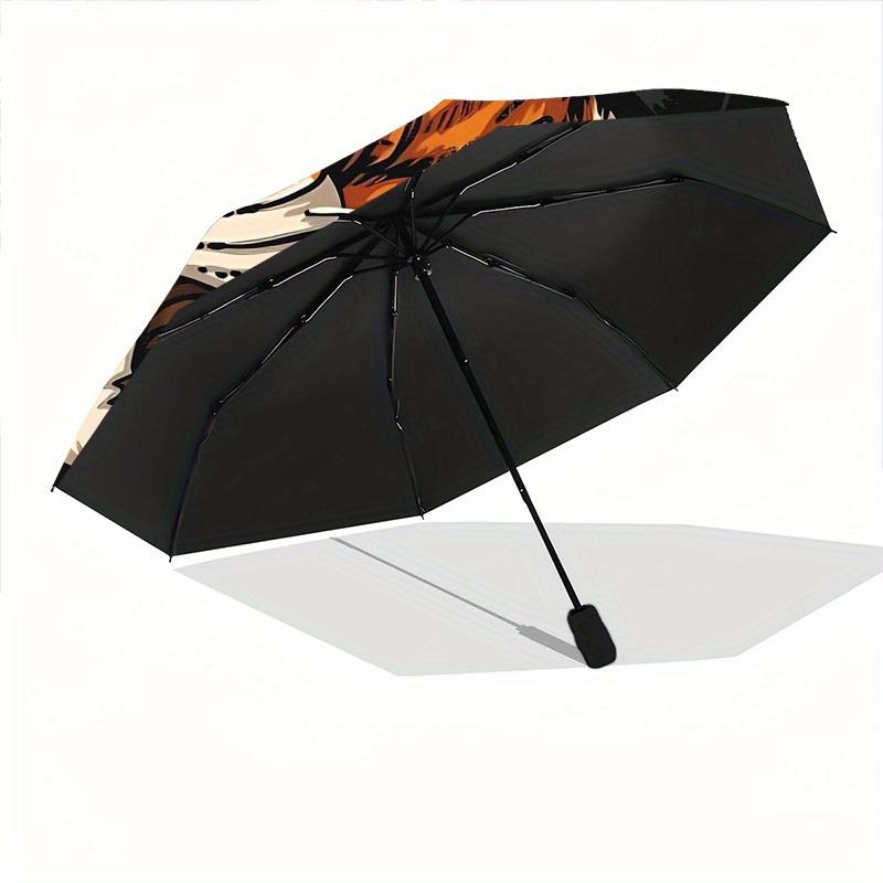 1pc Tiger Smoke Automatic Umbrella High Quality Canopy, Portable Folding Umbrella with, Ideal Gift for - Travel, Everyday, Formal Events, Stylish Acce