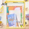 Dustproof File Protection Sleeve Clear Expanding Folder, with Hand Strap, Macaron Color Lightweight Student Test Paper Holder Waterproof Plastic