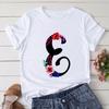 Large Size T-Shirt 26 English Letters Butterfly Print T-Shirt Women'S Short-Sleeved Women'S Clothing