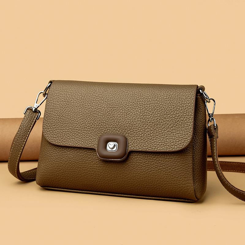 Small Square Women's Bag Fashionable Single-shoulder Crossbody Bag with Lychee Pattern