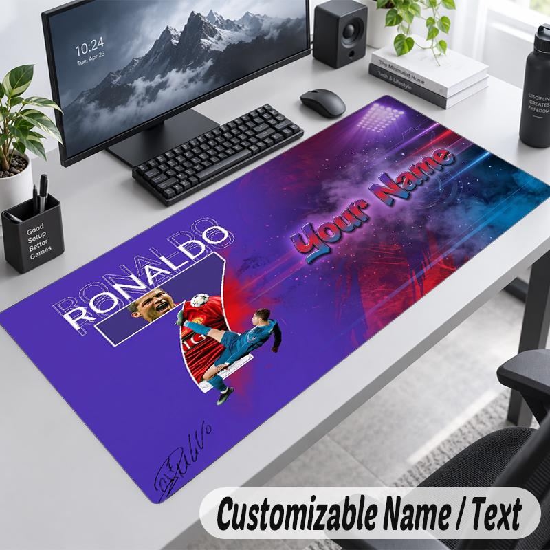 Podložka pod myš s vlastním jménem a textem Cristiano Ronaldo Personalizovaná podložka na stůl pro práci a hraní