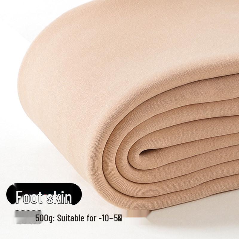 Damskie rajstopy z polarową podszewką i stopkami - Grube, Nude, Rozmiary Plus & Petite, Zimowa warstwa bazowa podkreślająca nogi.