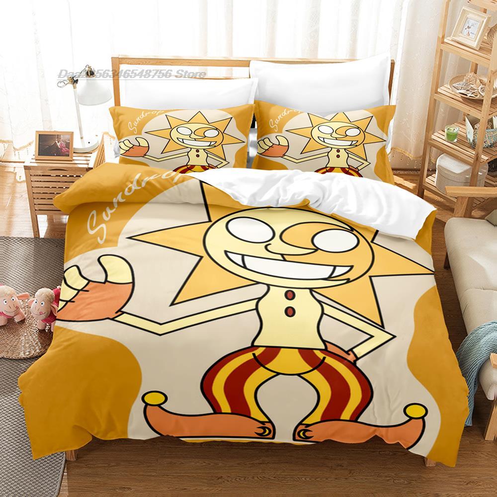 Sundrop Fnaf Bettwäsche-Set Einzelbett Twin Full Queen King Size Bettwäsche-Set Jugendzimmer Laken-Set 3D-Druck Bettlaken-Set