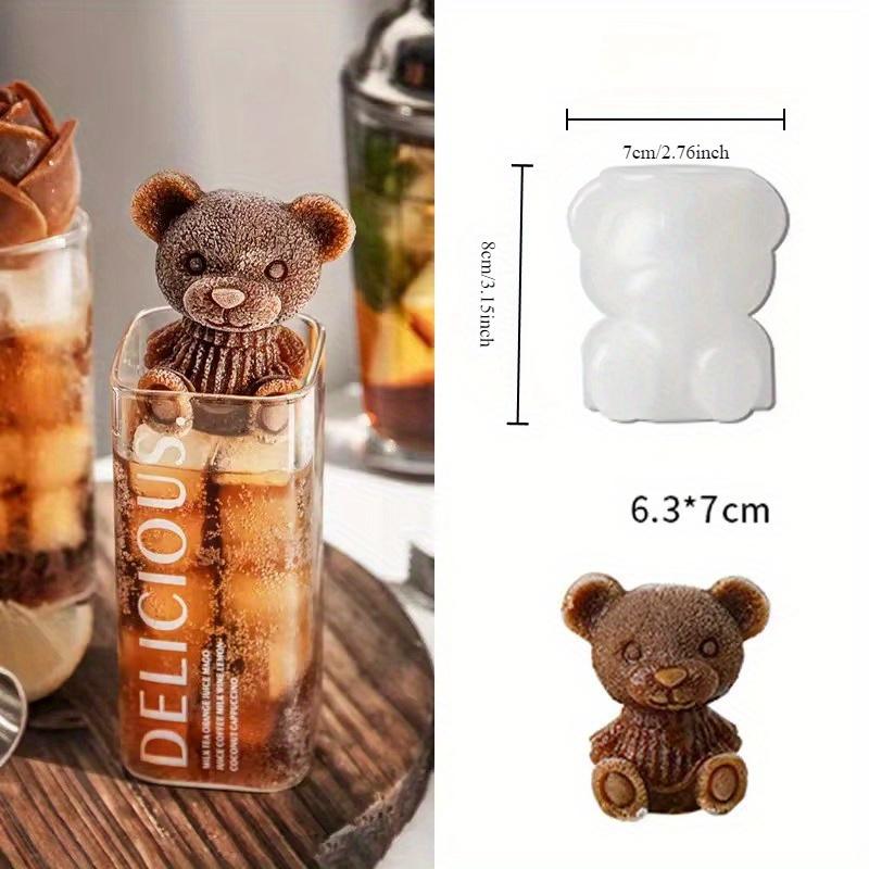 1/3 pcs Hot selling cute bear shaped kitchen refrigerator DIY ice tray silicone mold whiskey ice mold making box frozen coffee a