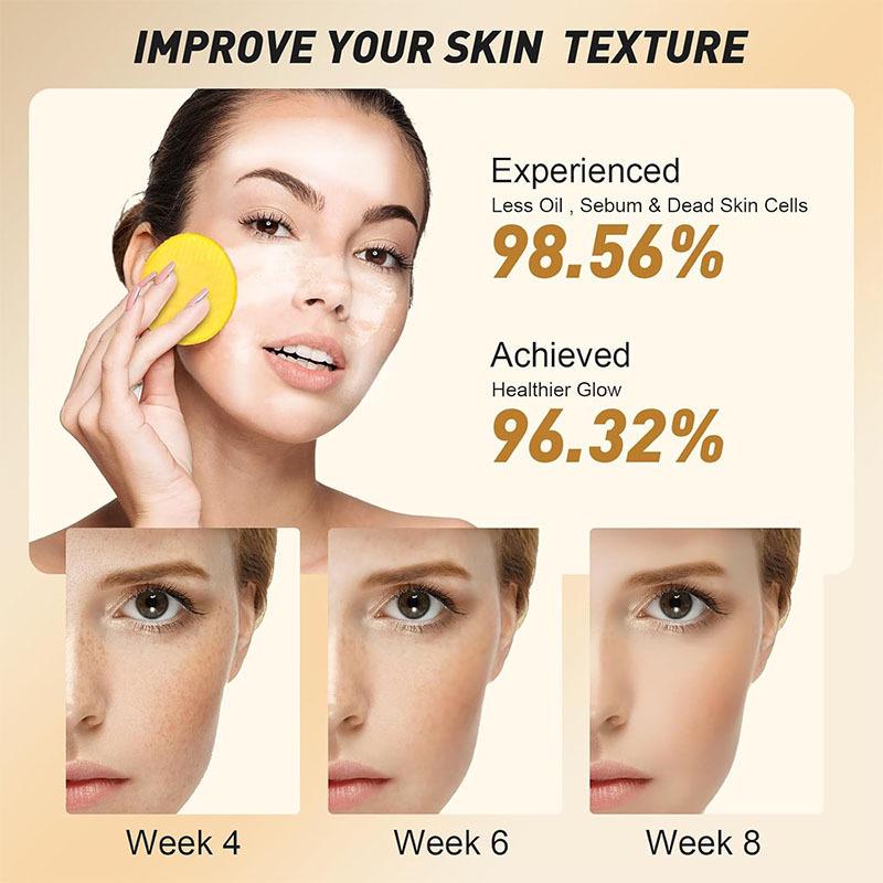 Kojic Acid & Turmeric Exfoliating Facial Cotton Pads: Deep Clean & Brighten Skin