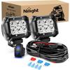 Nilight LED Light Bar Spot Led Pods Off Road Lights Kit 5Pin Rocker Switch Bar Wiring Harness Kit for Truck SUV ATV UTV Car Lamp