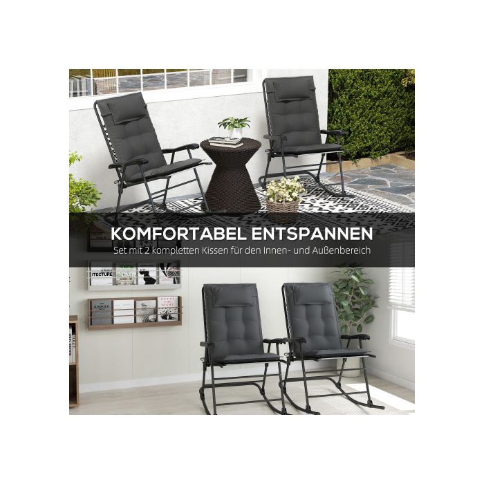 Coussins pour meubles de jardin - MUVOE - Set de 2 - Imperméables - Design tufté - 50x116x5 cm