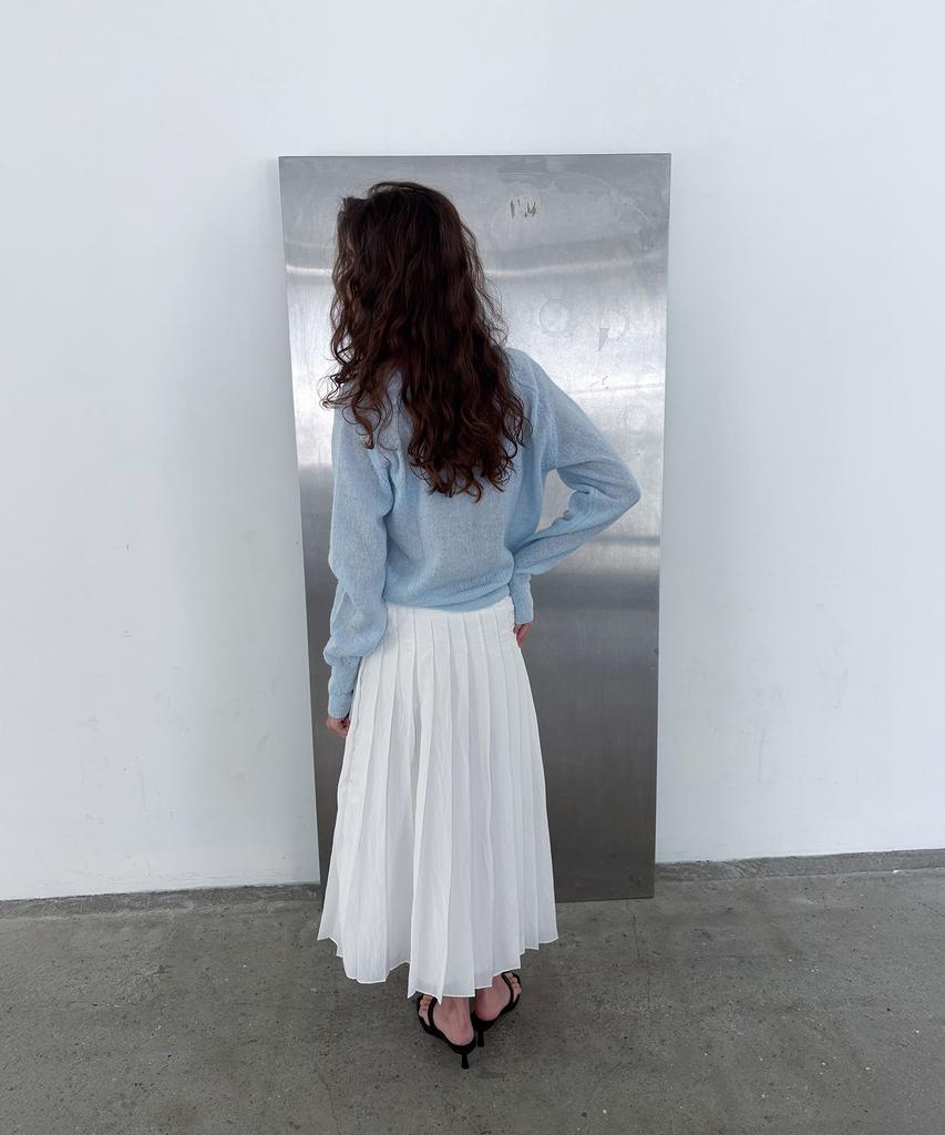 Poeteuseoul Signature Alpaca Cardigan_Ice Blue