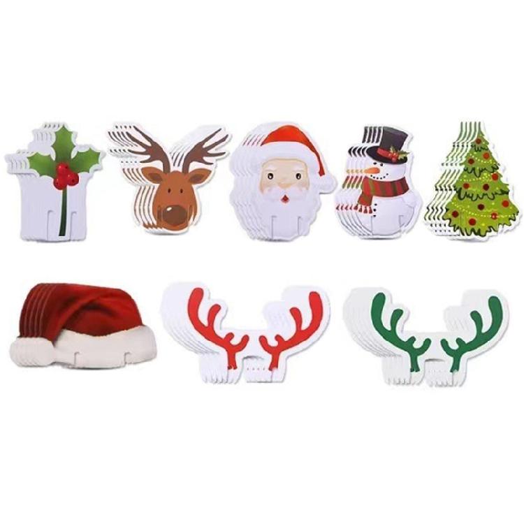 Christmas Wine Cup Cards 80pcs/set Decorative Card New Year Party Decoration 1