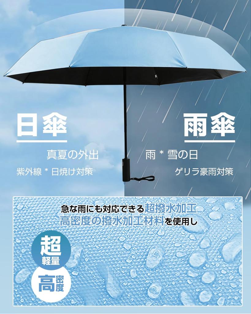 Folding Suitable for Both Sunny and Rainy and Wide Large 8 Automatic Opening and Foldable Umbrella Umbrella, Days, Men's Women's, Windproof, 98cm,