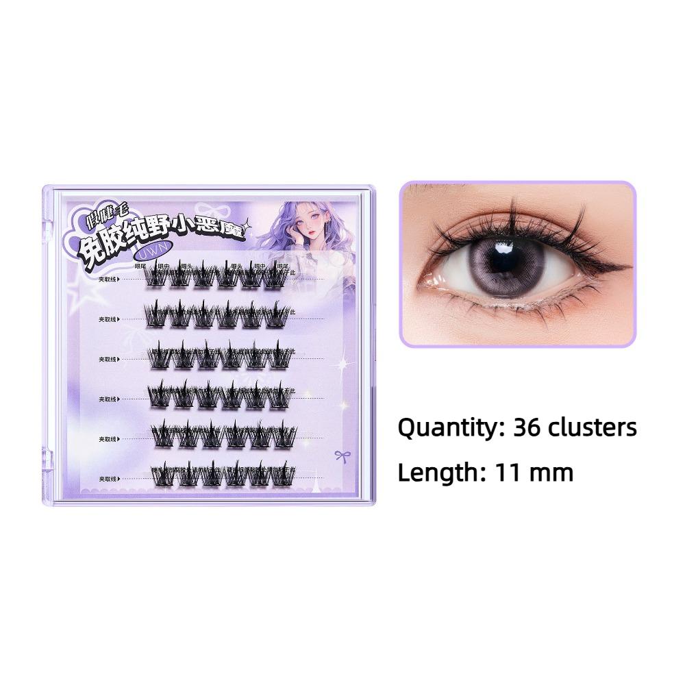 Wispy Adhesive False Eyelashes Reusable Glue Free Fake Lashes Fashion False Eyelash Clusters Lady