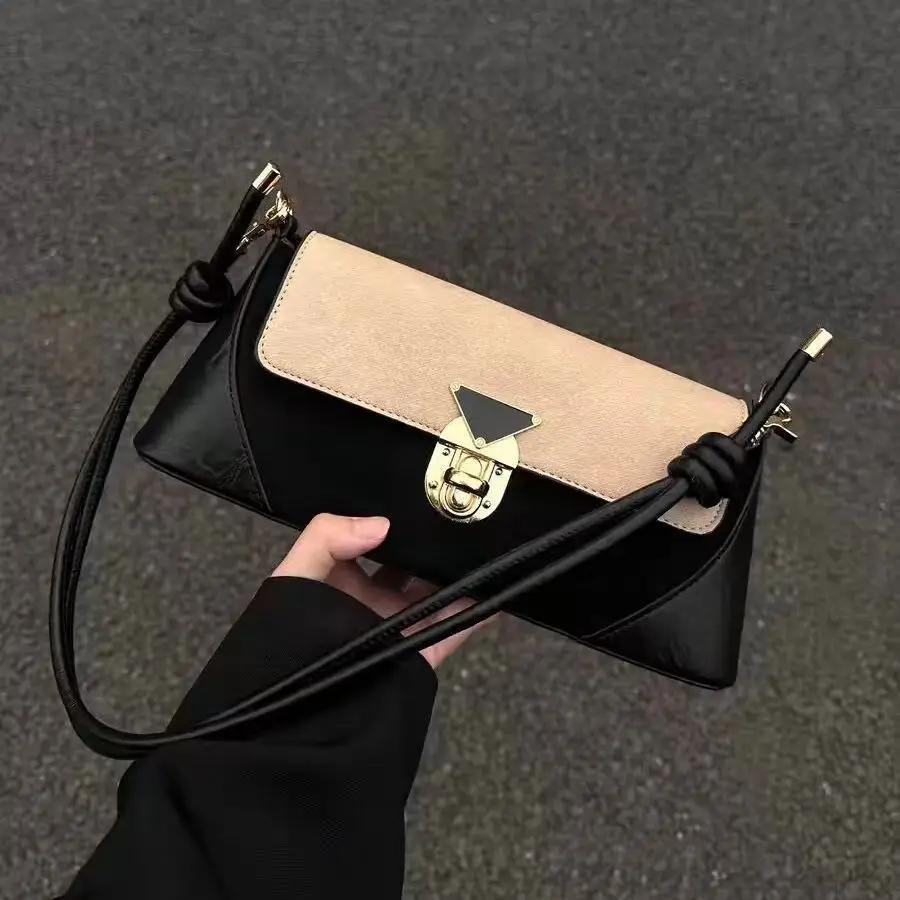 

Корейская ретро коричневая кожаная сумка через плечо для женщин винтажные женские маленькие сумки под мышками модные женские сумки