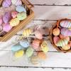 6Pcs Colorful Plastic Easter Eggs Pendant Simulation Egg Easter Festival Decoration  Wedding Decor