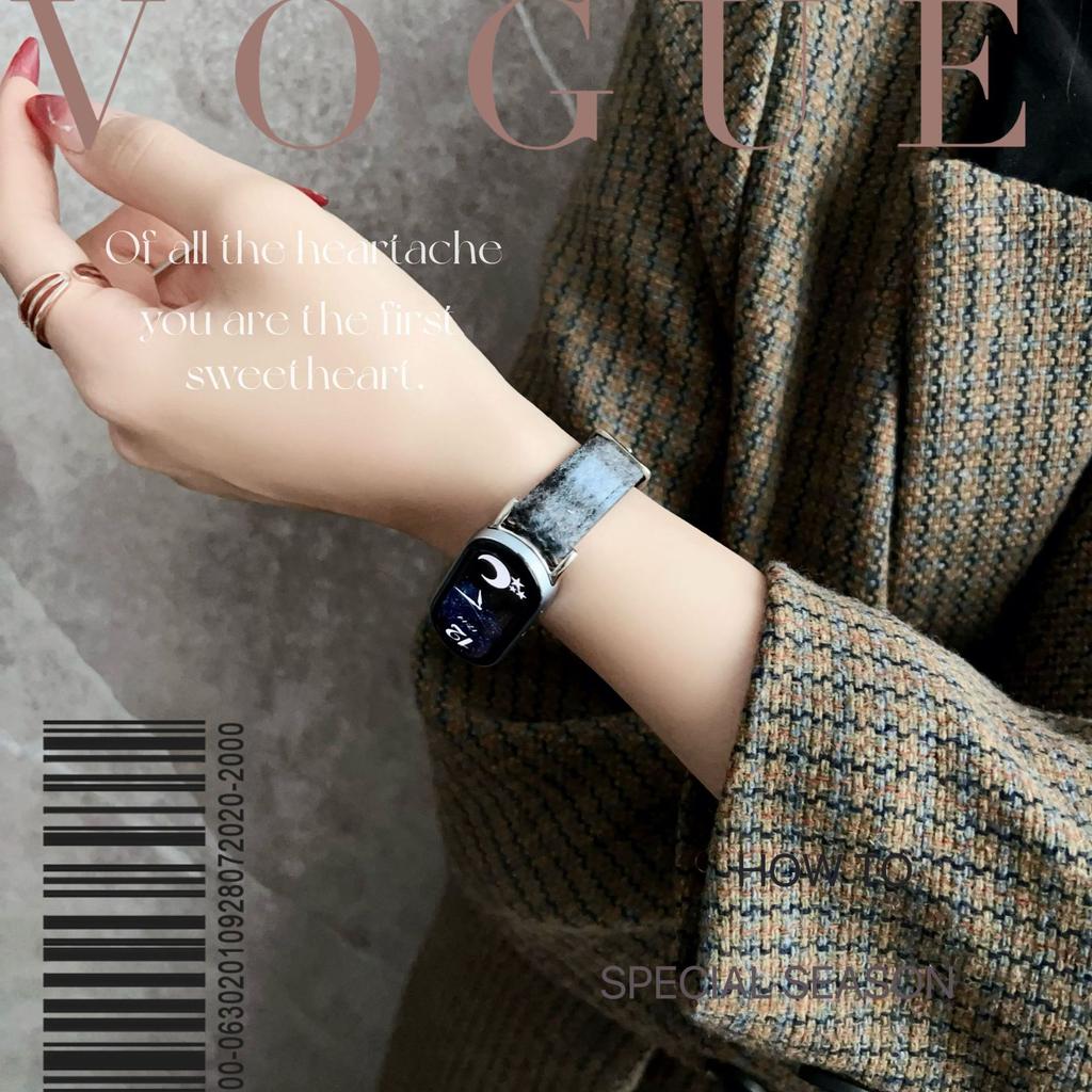 Fine plaid woolen strap for fit3 Huawei GT5/4/3 watch with Xiaomi bracelet 9/8PRO women