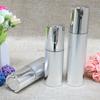 20pcs/lot 15ml 30ml 50ml Silver Airless Vacuum Pump Bottle for Makeup Lotion Emulsion Serum Liquid Foundation Essence Packing