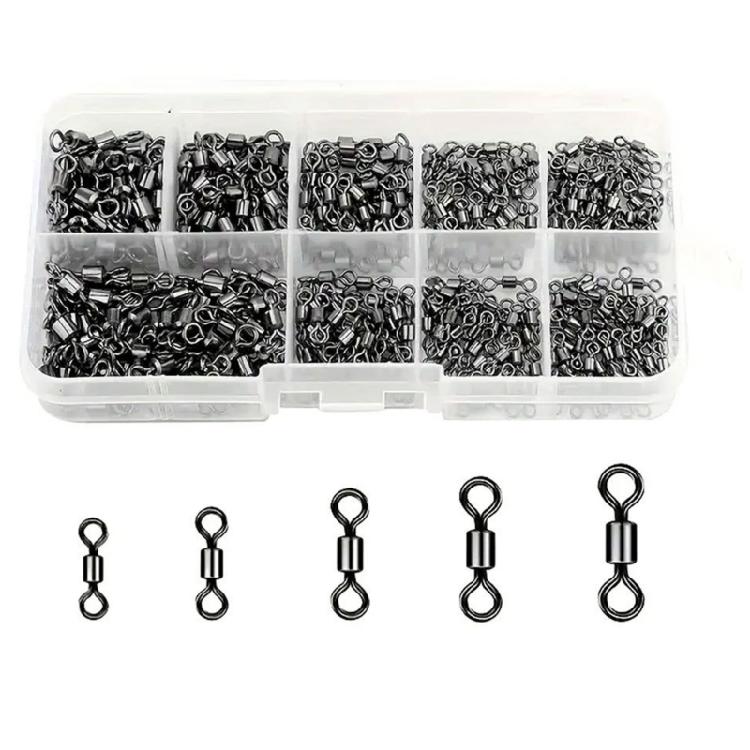 210pcs Professional Anglers Swivels Collection 5 Size Option Rustproof Metal Hook for Freshwaters Saltwater 1