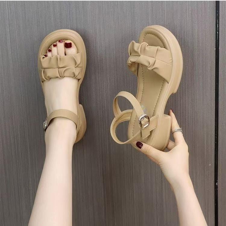 Small Height Increase Platform Sandals Women's Summer Wear 2025 New Fairy Style Casual Versatile Thick Heel Beach Shoes