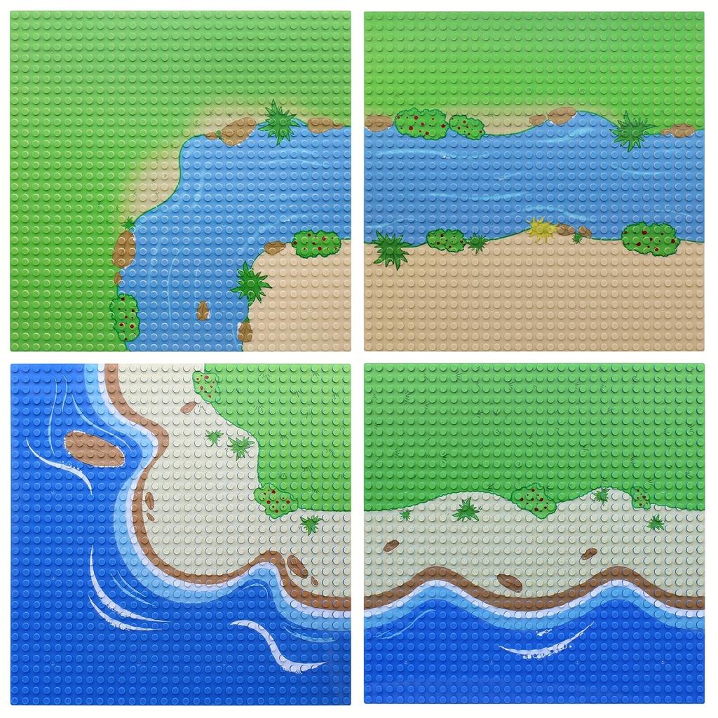 1 PC 32 X 32 dots Island Grassland Construction Bricks Base Plate Kit Small particles Seabeach Long Beach Desert grass Children Playthings