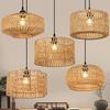 Wicker LED Pendant Light - New Chinese Style, Zen Tea Room or Dining Light, Japanese Bamboo Art Lantern, Antique Style