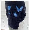 Unisex Butterfly Round Neck Sweater - Trendy, Soft & Fluffy Knit for Winter
