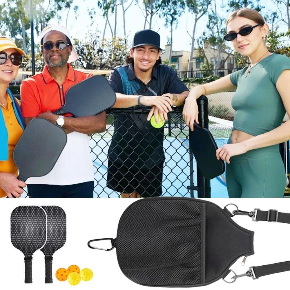 Zipper Closure Pickleball Paddle Cover Large Capacity Pickleball Racket Bag  Exercise Gym Equipment