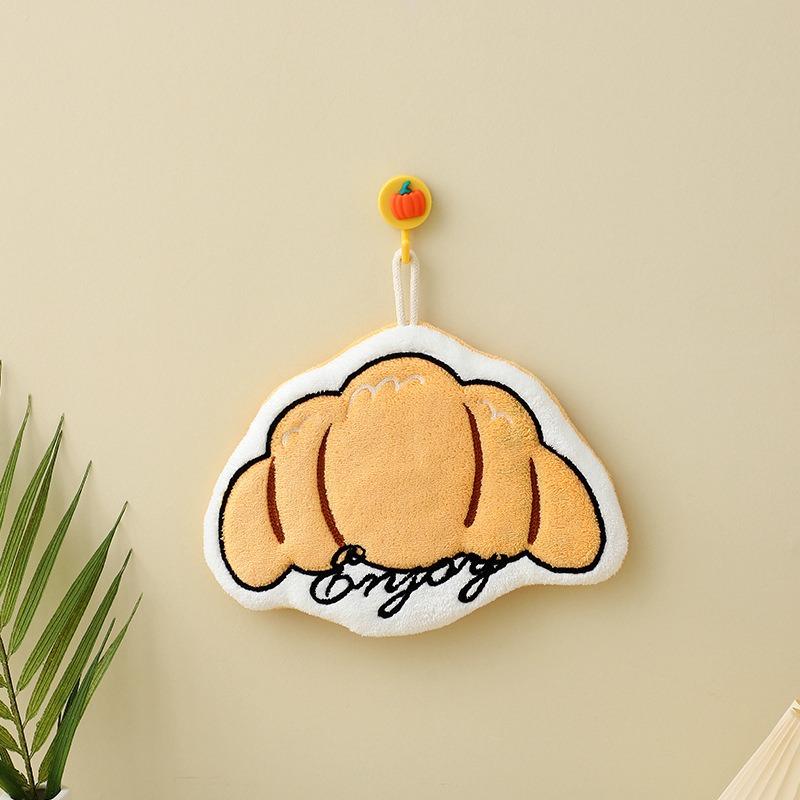 Kids Cartoon Hand Towel Coral Fleece Thick Hanging Towel for Kitchen Bathroom Soft Absorbent Washcloth Children Gift Set with Loop