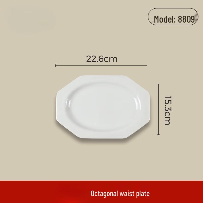 Wuhe White Melamine Octagonal Side Plate