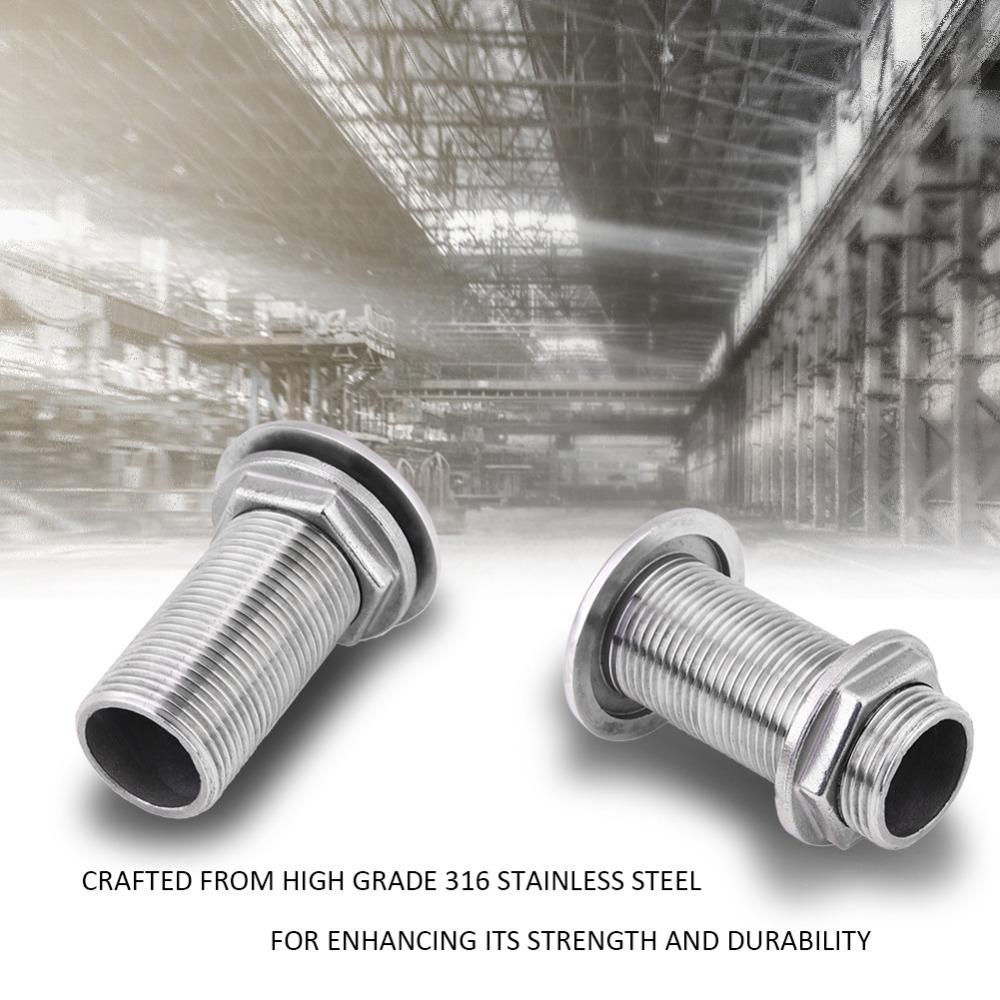 Stainless Steel 316 Drain Threaded Fitting Straight Design Bilge Pump Drain  Yacht Use