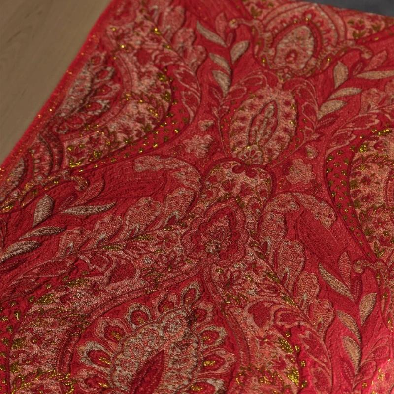 

100x138cm Retro European 3D Texture Jacquard Fabric Bright Silk Blended Embossed Designer Fabric For Diy Jacket Garment Crafts 50x138cm