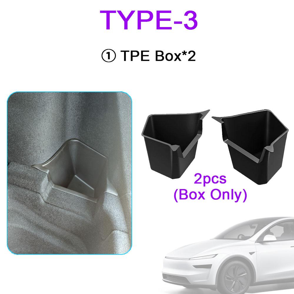 For 2026 2026 Tesla Model Y Juniper Rear Trunk Storage Bins All Weather Flocking Mat Pad Trunk Organizer TPE Box Car Accessories