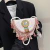 2025 hand-woven straw bag ethnic style clutch bag shoulder messenger bag beach fashion casual retro temperament