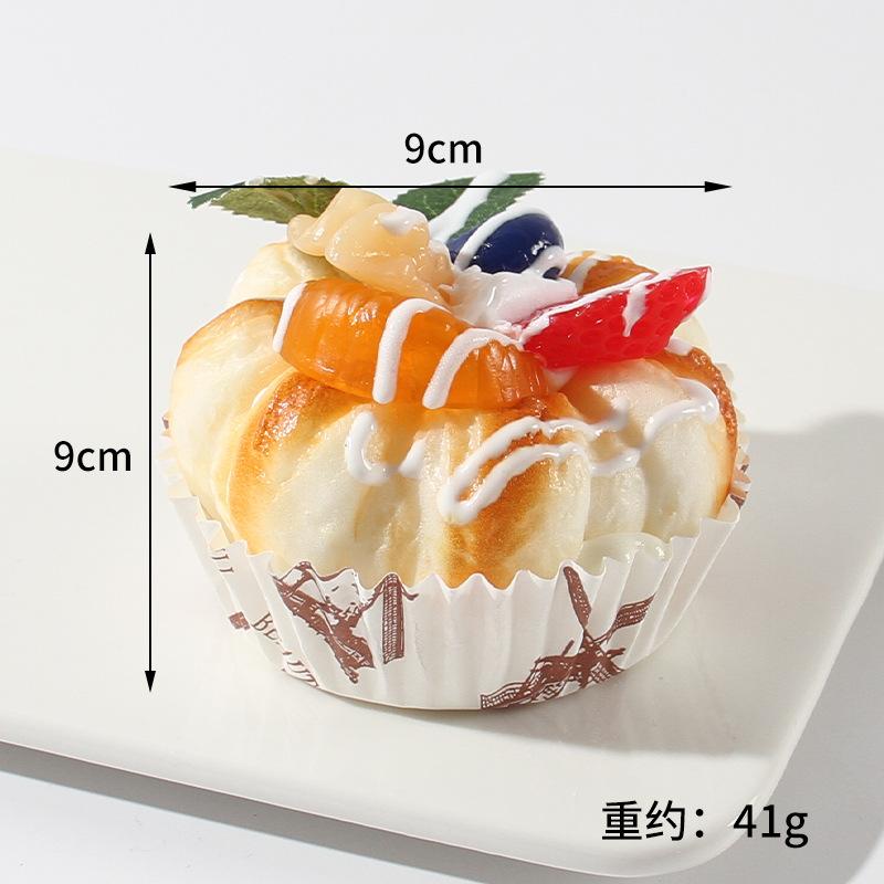 PU Simulationsbecher, Falscher Kuchen, Brot, Gebäck, Lebensmittelmodell, Kühlschrankaufkleber, Bäckerei Weichbrot Requisite Dekoration