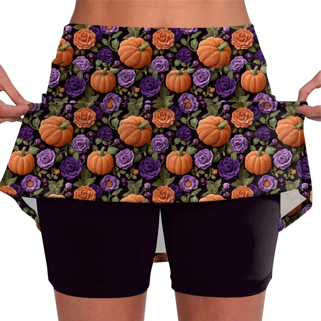 Elastic Yoga Culottes For Women Print Athletic Shorts Lightweight High Waist Skinny Joggers