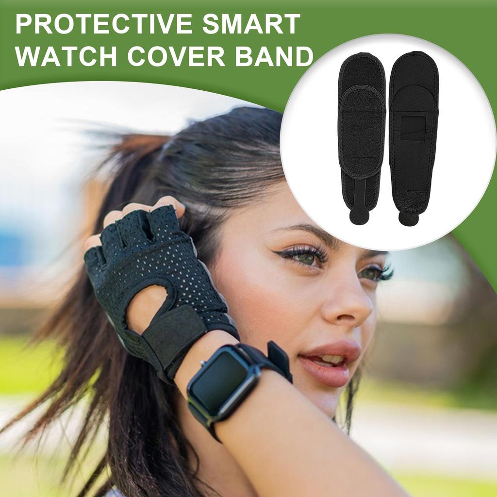 Smart Watch Cover Protector Watch Strap Protector Built-in Cushion Structure Sweat-proof Wrap for Running Women Men Workout