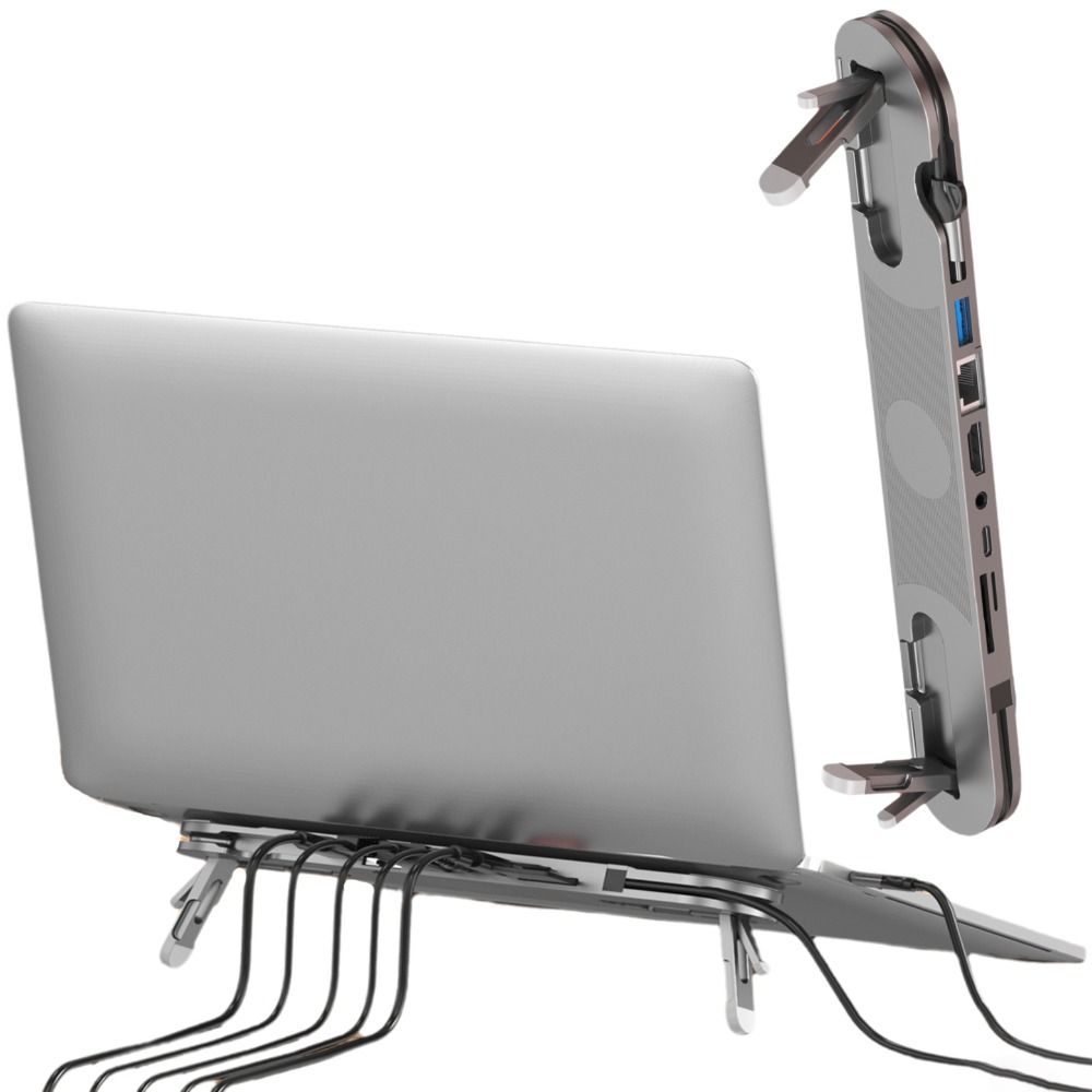 Gigabit Ethernet Laptop Docking Station Stand 7 In 1 Expander Professional USB C Hub