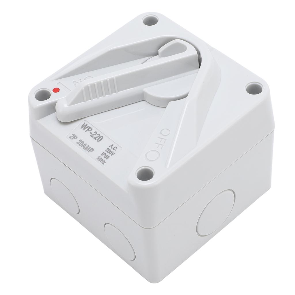 Enclosed Motor Disconnect Switch 2P 20A IP65 Water Proof Heavy Duty Safety Isolation Switch
