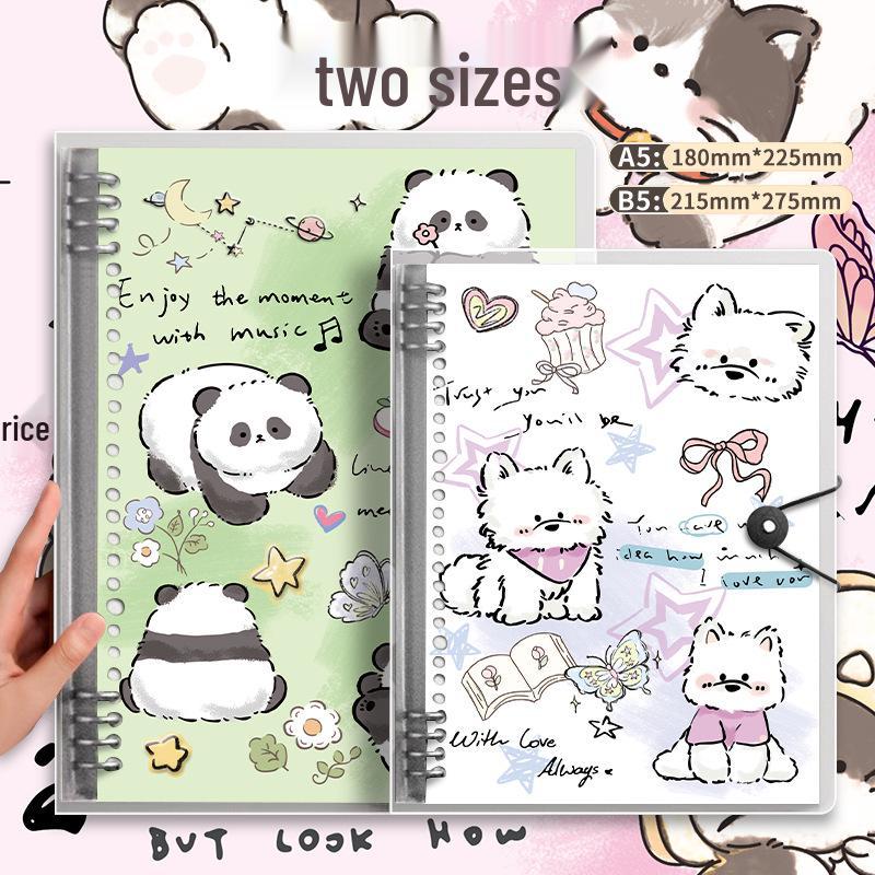 High Style Cute Animal Iron Hole Loose-Leaf B5 Student Notebook, Thickened