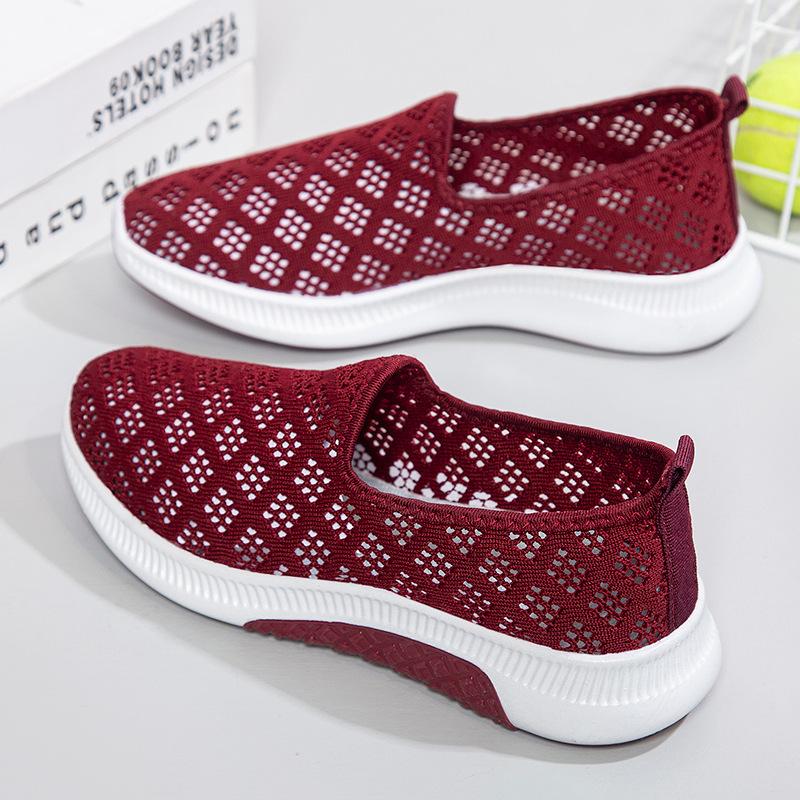 Damen-Sportschuhe für Frühling und Sommer, rutschfeste, verschleißfeste Laufschuhe, Slip-on-Mesh-Schuhe