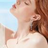 Twinkling Star Moon Floral Ear Studs With Micro Paved Zircon Accents And Lightweight Copper Construction