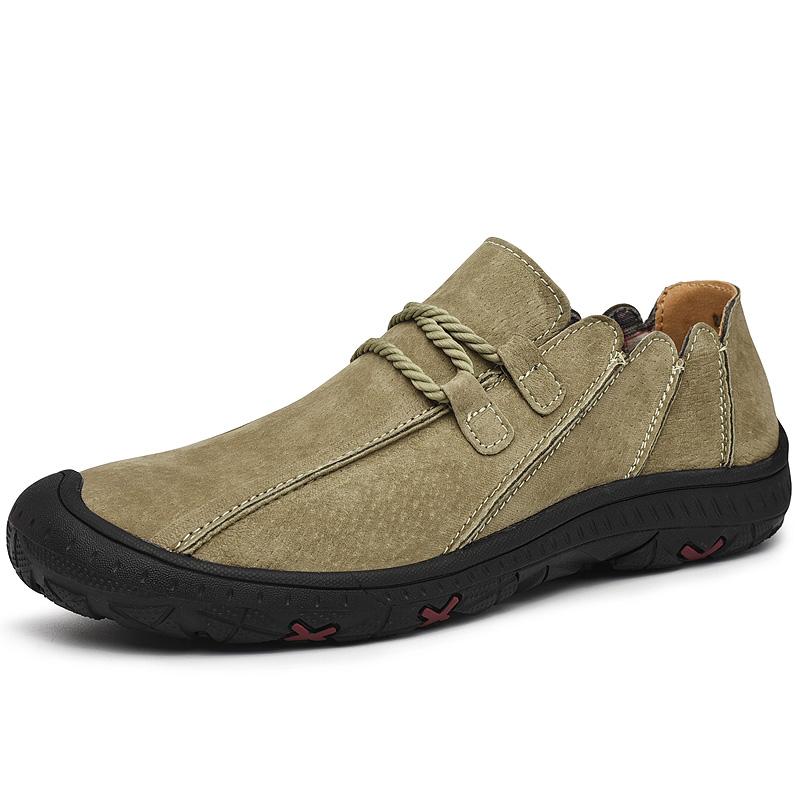 New Men'S Flat Casual Shoes Handmade Genuine Leather Men'S Shoes Comfortable Loafers Breathable Moccasins Outdoor Men Sneakers