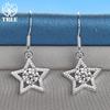 925 Sterling Silver AAA Zircon Star Drop Earring Jewelry