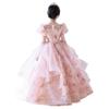 Pink Mori Style Luxury Tulle Princess Dress for Children's Birthday & Piano Performance