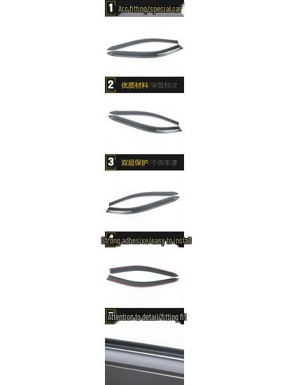 Maxus 13 G10 Plastic Rain Guards with Bright Strips - Exterior Trim Accessories