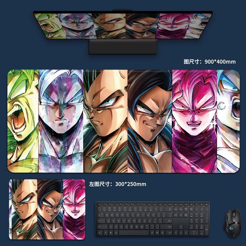 Creative PU Leather Mouse Pad Oversized Dragon Ball Computer Keyboard Pad Son Goku Animation Boys Anti-slip Mouse Pad Game E-sports Special Table Mat