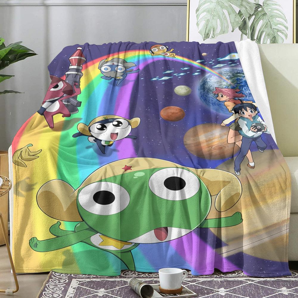 Anime K-Keroro G-Gunsou Throw Soft Flannel Throw Summer AC Blanket Lightweight Cool Nap Blanket for Sofa Bed Couch Travel 75cmx90cm