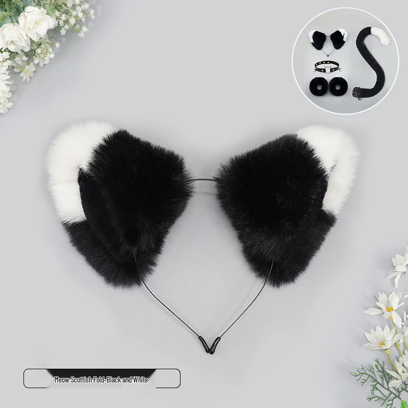 Handmade Plush Cat Girl Maid Fox Beast Ear Headband Hair Accessory