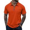 Men's Casual Zipper Collar Lightweight Breathable Short-Sleeve Top